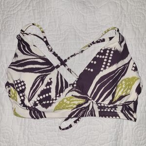 Leaf Print Bikini Top